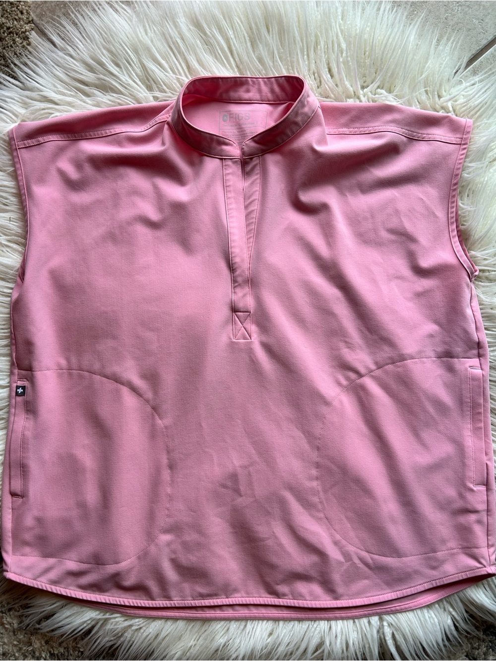 Figs Fight Club Pink Rafaela Scrub Top